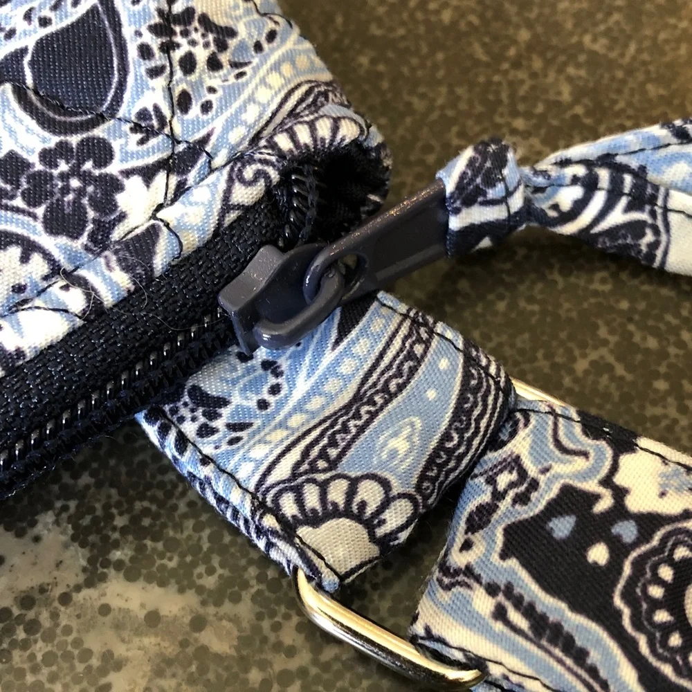 Quilted Paisley Crossbody Bag in Navy and Light Blue, NWOT